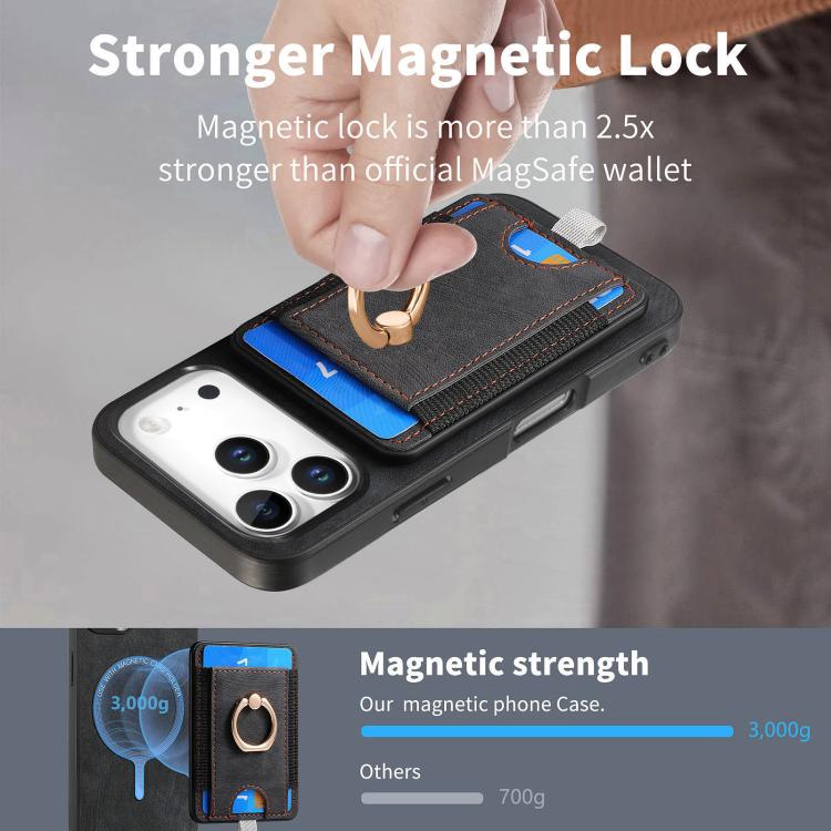 Retro Splitable Magnetic Card Bag Leather Phone Case, For iPhone 17 Pro Max, For iPhone 17 Pro, For iPhone 17, For iPhone Air, For iPhone 16 Pro Max, For iPhone 16 Pro, For iPhone 16 Plus, For  iPhone 16