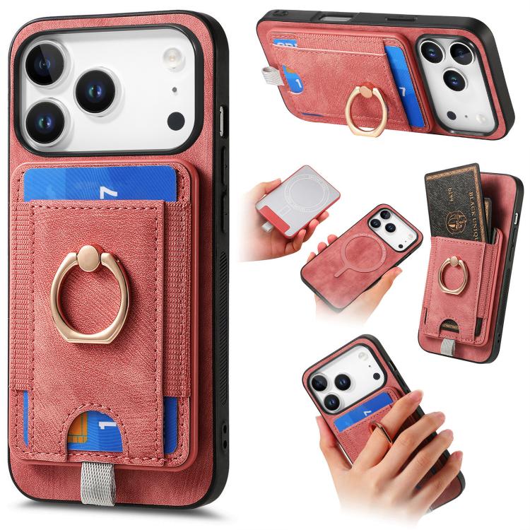 Retro Splitable Magnetic Card Bag Leather Phone Case, For iPhone 17 Pro Max, For iPhone 17 Pro, For iPhone 17, For iPhone Air, For iPhone 16 Pro Max, For iPhone 16 Pro, For iPhone 16 Plus, For  iPhone 16