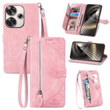 Embossed Flower Zipper Leather Phone Case, For Xiaomi Redmi 13 4G, For Xiaomi Redmi Turbo 3 5G, For Xiaomi 14 Pro, For Xiaomi 14, For Xiaomi Redmi 13C, For Redmi 15C 5G / 4G Glodal 171mm