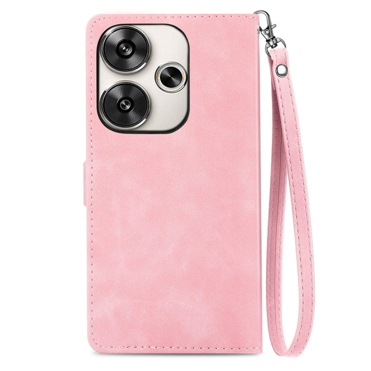 Embossed Flower Zipper Leather Phone Case, For Xiaomi Redmi 13 4G, For Xiaomi Redmi Turbo 3 5G, For Xiaomi 14 Pro, For Xiaomi 14, For Xiaomi Redmi 13C, For Redmi 15C 5G / 4G Glodal 171mm