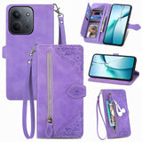 Embossed Flower Zipper Leather Phone Case, For Xiaomi Redmi 13 4G, For Xiaomi Redmi Turbo 3 5G, For Xiaomi 14 Pro, For Xiaomi 14, For Xiaomi Redmi 13C, For Redmi 15C 5G / 4G Glodal 171mm