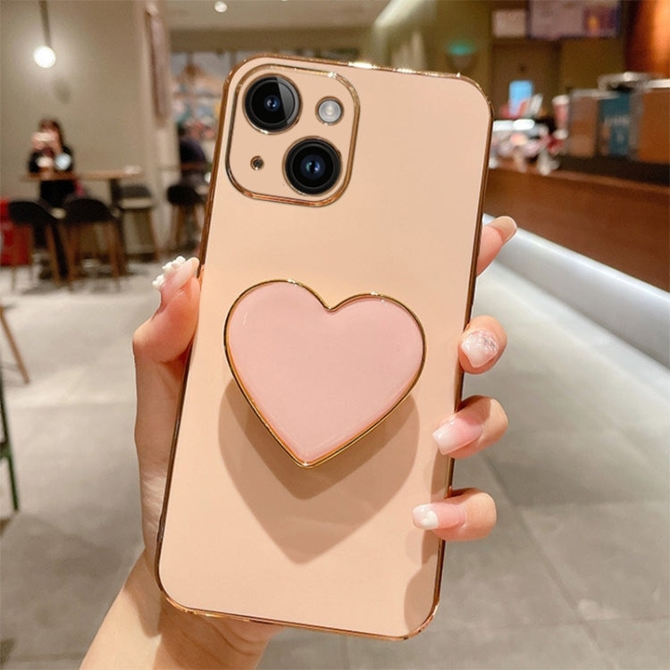 Electroplating Love Heart Holder TPU Phone Case, For iPhone 16, For iPhone 15 Pro Max, For iPhone 15 Pro, For iPhone 15 Plus, For iPhone 15, For iPhone 14 Plus, For iPhone 14, For iPhone 14 Pro