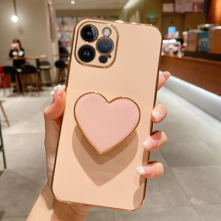 Electroplating Love Heart Holder TPU Phone Case, For iPhone 16, For iPhone 15 Pro Max, For iPhone 15 Pro, For iPhone 15 Plus, For iPhone 15, For iPhone 14 Plus, For iPhone 14, For iPhone 14 Pro