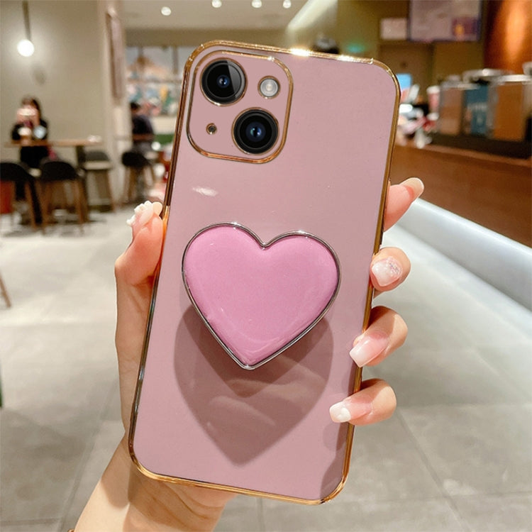Electroplating Love Heart Holder TPU Phone Case, For iPhone 16, For iPhone 15 Pro Max, For iPhone 15 Pro, For iPhone 15 Plus, For iPhone 15, For iPhone 14 Plus, For iPhone 14, For iPhone 14 Pro
