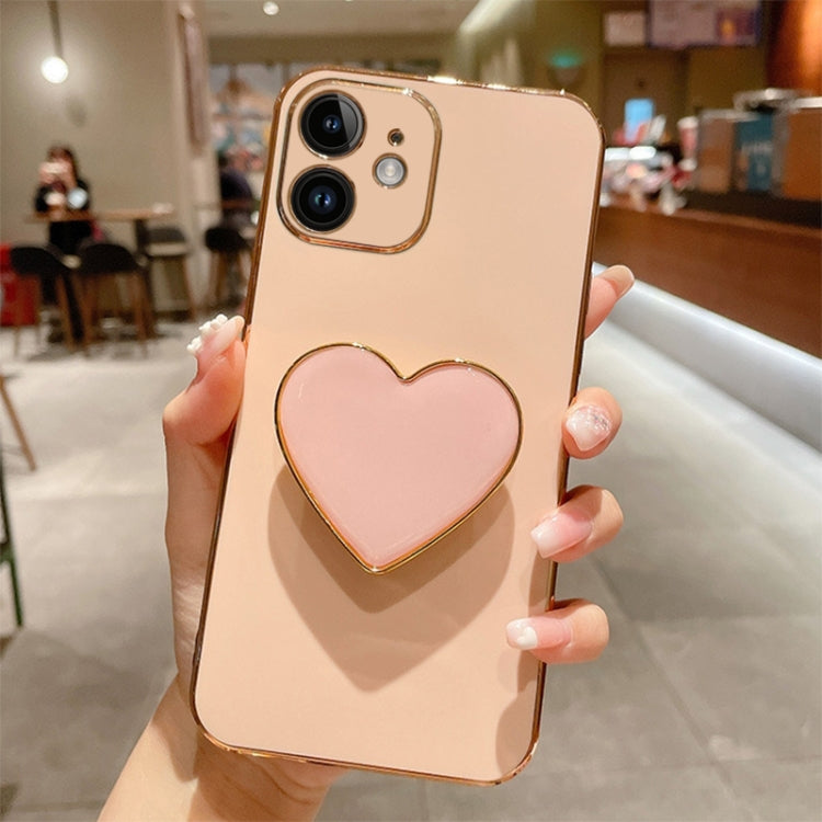 Electroplating Love Heart Holder TPU Phone Case, For iPhone 12 Pro, For iPhone 12 mini, For iPhone 11 Pro Max, For iPhone 11, For iPhone 11 Pro, For iPhone X / XS, For iPhone XR, For iPhone XS Max