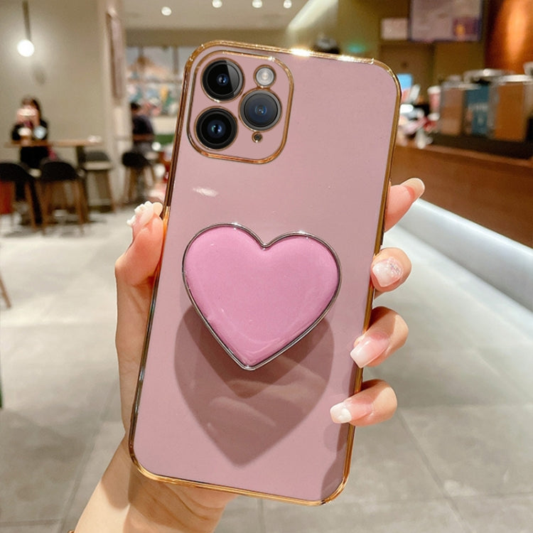Electroplating Love Heart Holder TPU Phone Case, For iPhone 12 Pro, For iPhone 12 mini, For iPhone 11 Pro Max, For iPhone 11, For iPhone 11 Pro, For iPhone X / XS, For iPhone XR, For iPhone XS Max