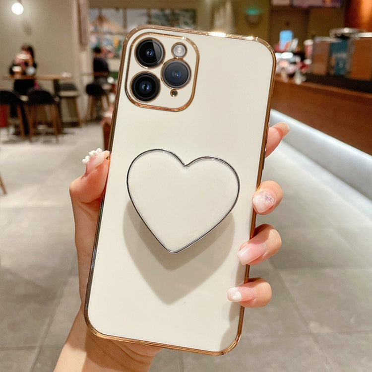 Electroplating Love Heart Holder TPU Phone Case, For iPhone 12 Pro, For iPhone 12 mini, For iPhone 11 Pro Max, For iPhone 11, For iPhone 11 Pro, For iPhone X / XS, For iPhone XR, For iPhone XS Max