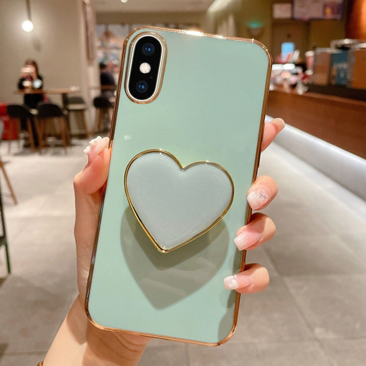 Electroplating Love Heart Holder TPU Phone Case, For iPhone 12 Pro, For iPhone 12 mini, For iPhone 11 Pro Max, For iPhone 11, For iPhone 11 Pro, For iPhone X / XS, For iPhone XR, For iPhone XS Max