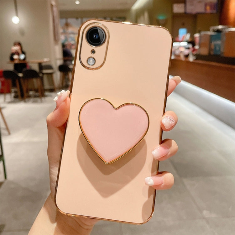 Electroplating Love Heart Holder TPU Phone Case, For iPhone 12 Pro, For iPhone 12 mini, For iPhone 11 Pro Max, For iPhone 11, For iPhone 11 Pro, For iPhone X / XS, For iPhone XR, For iPhone XS Max