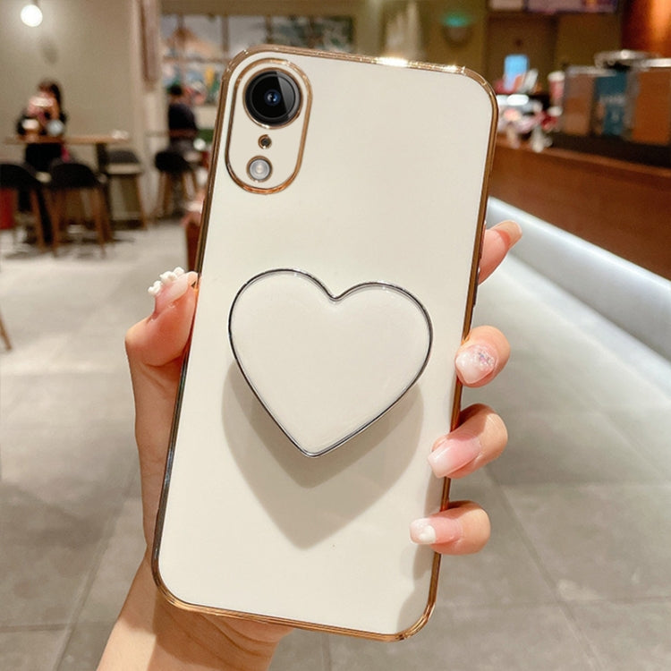 Electroplating Love Heart Holder TPU Phone Case, For iPhone 12 Pro, For iPhone 12 mini, For iPhone 11 Pro Max, For iPhone 11, For iPhone 11 Pro, For iPhone X / XS, For iPhone XR, For iPhone XS Max