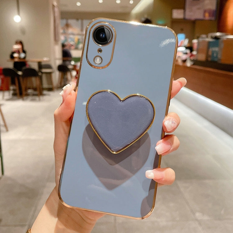 Electroplating Love Heart Holder TPU Phone Case, For iPhone 12 Pro, For iPhone 12 mini, For iPhone 11 Pro Max, For iPhone 11, For iPhone 11 Pro, For iPhone X / XS, For iPhone XR, For iPhone XS Max