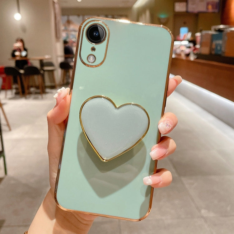Electroplating Love Heart Holder TPU Phone Case, For iPhone 12 Pro, For iPhone 12 mini, For iPhone 11 Pro Max, For iPhone 11, For iPhone 11 Pro, For iPhone X / XS, For iPhone XR, For iPhone XS Max