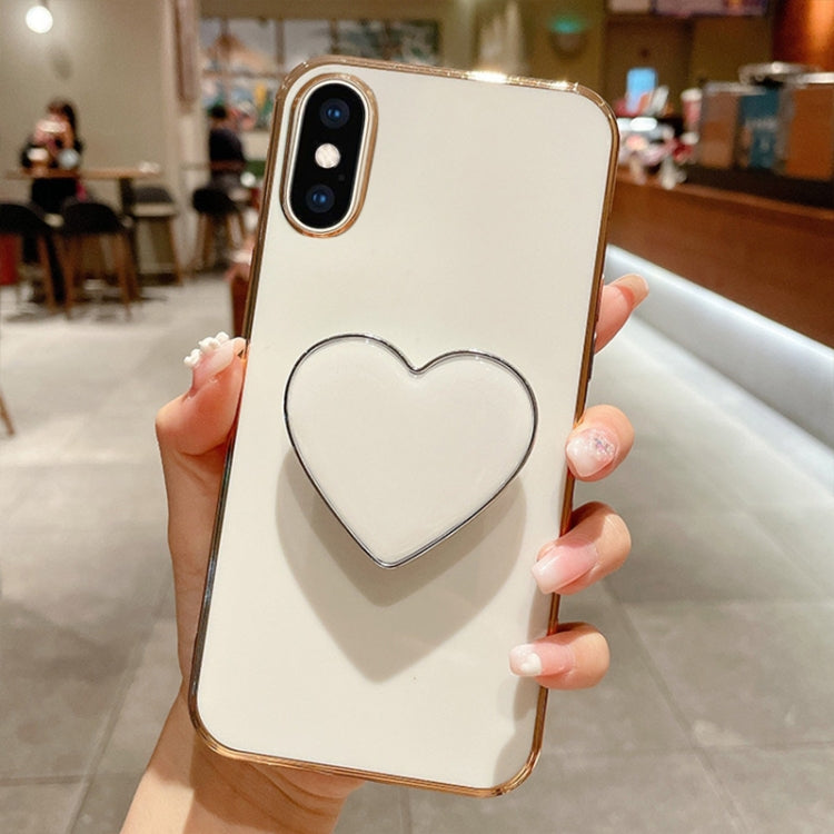 Electroplating Love Heart Holder TPU Phone Case, For iPhone 12 Pro, For iPhone 12 mini, For iPhone 11 Pro Max, For iPhone 11, For iPhone 11 Pro, For iPhone X / XS, For iPhone XR, For iPhone XS Max