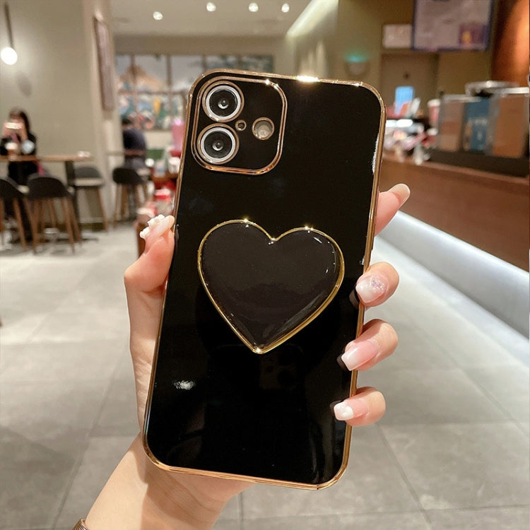 Electroplating Love Heart Holder TPU Phone Case, For iPhone 16, For iPhone 15 Pro Max, For iPhone 15 Pro, For iPhone 15 Plus, For iPhone 15, For iPhone 14 Plus, For iPhone 14, For iPhone 14 Pro
