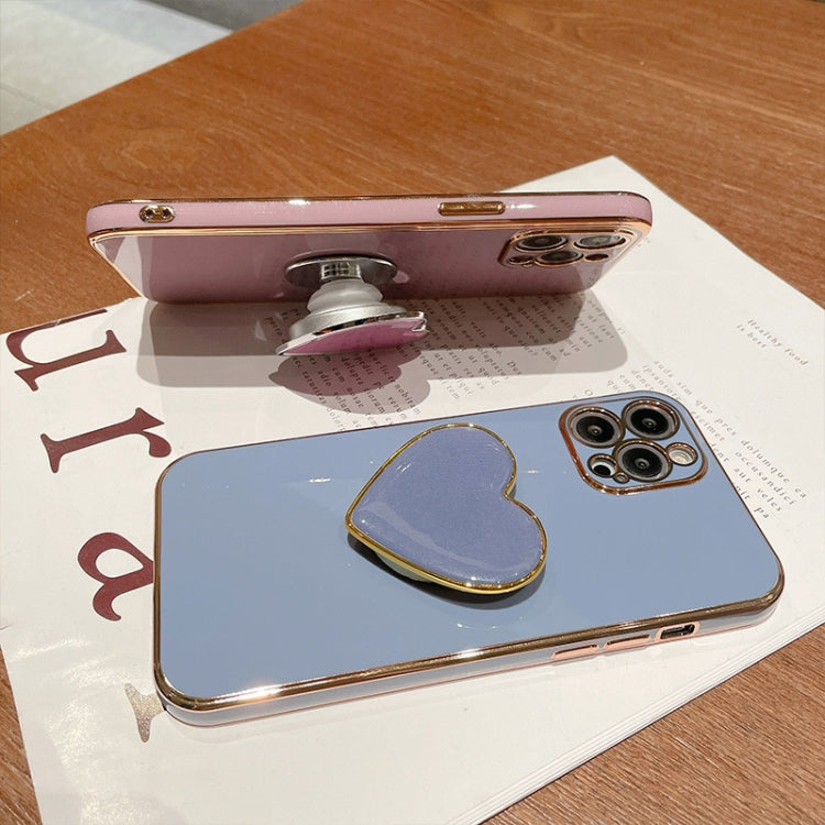 Electroplating Love Heart Holder TPU Phone Case, For iPhone 12 Pro, For iPhone 12 mini, For iPhone 11 Pro Max, For iPhone 11, For iPhone 11 Pro, For iPhone X / XS, For iPhone XR, For iPhone XS Max