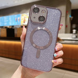 Glitter Electroplating MagSafe TPU Phone Case, For iPhone 15, For iPhone 14 Plus, For iPhone 14, For iPhone 14 Pro, For iPhone 14 Pro Max, For iPhone SE 2022 / 7 / 8