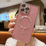 Glitter Electroplating MagSafe TPU Phone Case, For iPhone 16 Pro, For iPhone 16 Plus, For iPhone 16, For iPhone 15 Pro Max, For iPhone 15 Pro, For iPhone 15 Plus
