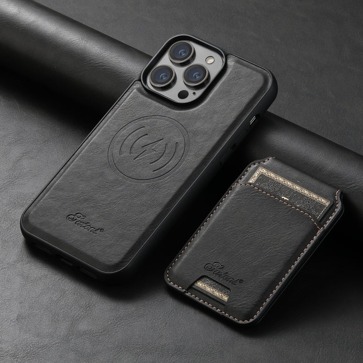 Suteni H15 MagSafe Oil Eax Leather Detachable Wallet Back Phone Case, For iPhone 14 Pro Max, For iPhone 13 Pro Max, For iPhone 13 Pro, For iPhone 13, For iPhone 12, For iPhone 12 Pro Max, For iPhone 12 Pro, For iPhone 17e / 16e