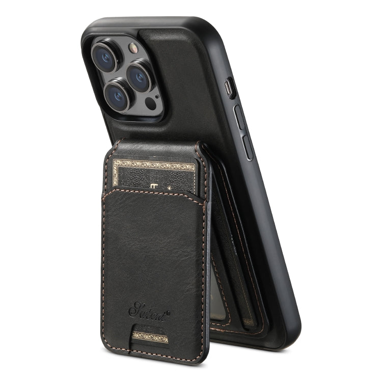 Suteni H15 MagSafe Oil Eax Leather Detachable Wallet Back Phone Case, For iPhone 14 Pro Max, For iPhone 13 Pro Max, For iPhone 13 Pro, For iPhone 13, For iPhone 12, For iPhone 12 Pro Max, For iPhone 12 Pro, For iPhone 17e / 16e