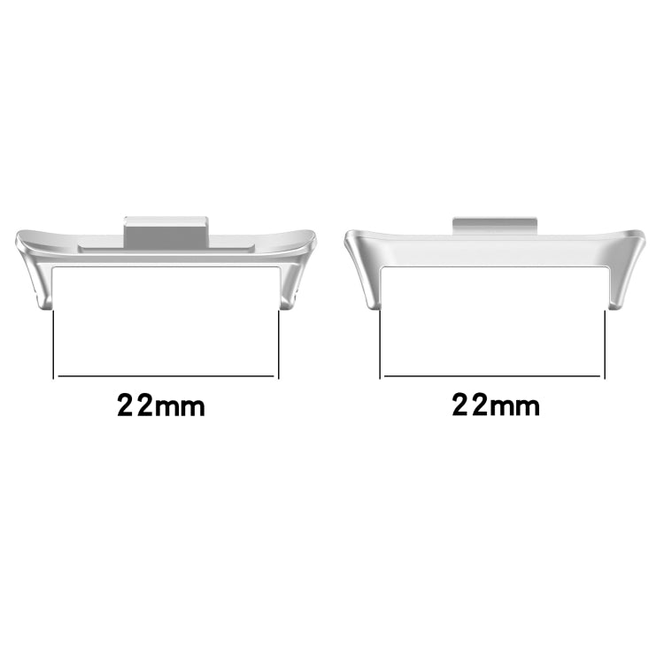 1 Pair 22mm Stainless Steel Metal Watch Band Connector, For Redmi Watch 4, For Xiaomi Band 8 Pro