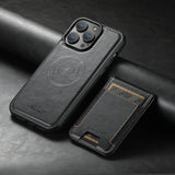 Suteni H17 Oil Eax Leather MagSafe Detachable Wallet Phone Case, For iPhone 14 Pro Max, For iPhone 13 Pro Max, For iPhone 13 Pro, For iPhone 13, For iPhone 12, For iPhone 12 Pro Max, For iPhone 12 Pro, For iPhone 17e / 16e