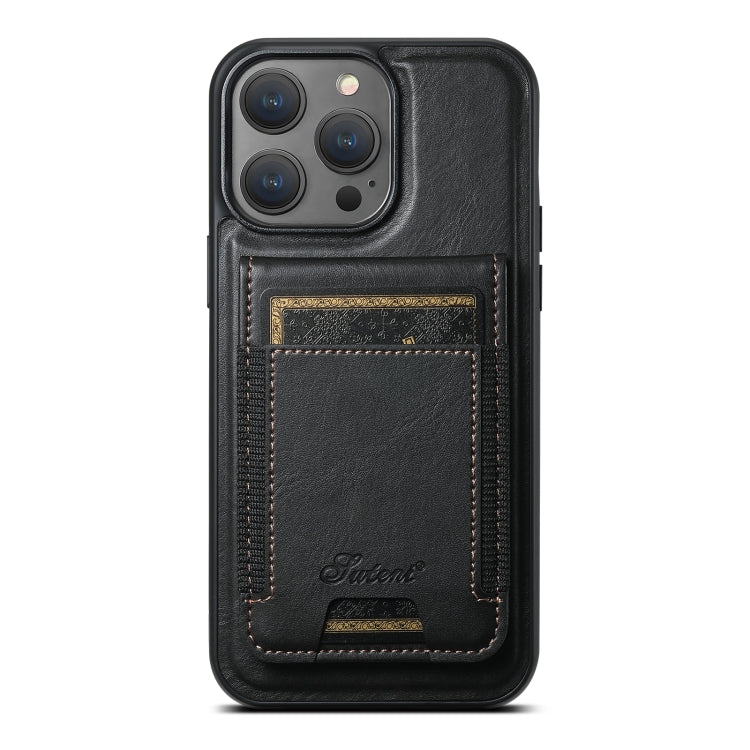 Suteni H17 Oil Eax Leather MagSafe Detachable Wallet Phone Case, For iPhone 14 Pro Max, For iPhone 13 Pro Max, For iPhone 13 Pro, For iPhone 13, For iPhone 12, For iPhone 12 Pro Max, For iPhone 12 Pro, For iPhone 17e / 16e
