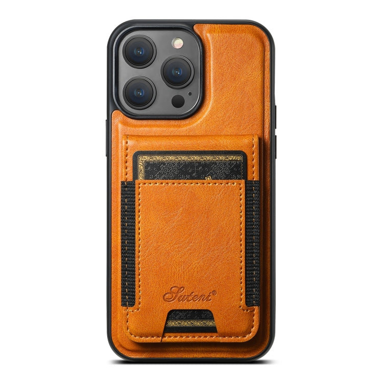 Suteni H17 Oil Eax Leather MagSafe Detachable Wallet Phone Case, For iPhone 14 Pro Max, For iPhone 13 Pro Max, For iPhone 13 Pro, For iPhone 13, For iPhone 12, For iPhone 12 Pro Max, For iPhone 12 Pro, For iPhone 17e / 16e