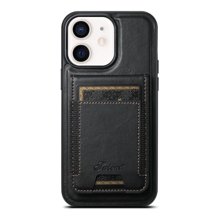 Suteni H17 Oil Eax Leather MagSafe Detachable Wallet Phone Case, For iPhone 13 Pro, For iPhone 13, For iPhone 12, For iPhone 12 Pro Max, For iPhone 12 Pro