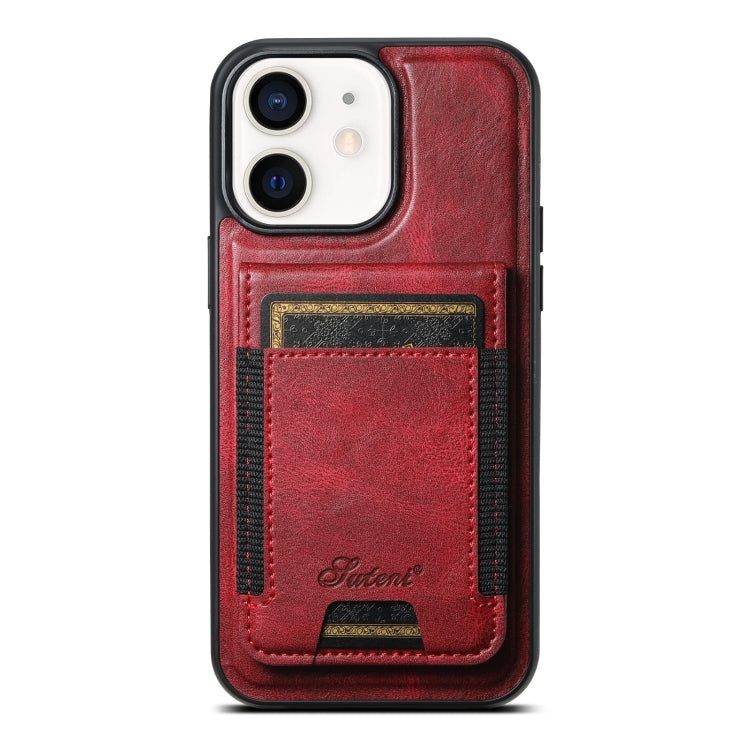 Suteni H17 Oil Eax Leather MagSafe Detachable Wallet Phone Case, For iPhone 13 Pro, For iPhone 13, For iPhone 12, For iPhone 12 Pro Max, For iPhone 12 Pro