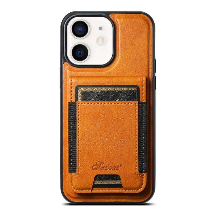 Suteni H17 Oil Eax Leather MagSafe Detachable Wallet Phone Case, For iPhone 13 Pro, For iPhone 13, For iPhone 12, For iPhone 12 Pro Max, For iPhone 12 Pro