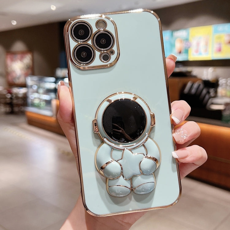 Embrace Stars Electroplating Astronaut Holder Phone Case, For iPhone 16, For iPhone 15 Pro Max, For iPhone 15 Pro, For iPhone 15 Plus, For iPhone 15, For iPhone 14 Plus, For iPhone 14, For iPhone 14 Pro