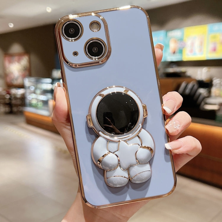 Embrace Stars Electroplating Astronaut Holder Phone Case, For iPhone 16, For iPhone 15 Pro Max, For iPhone 15 Pro, For iPhone 15 Plus, For iPhone 15, For iPhone 14 Plus, For iPhone 14, For iPhone 14 Pro
