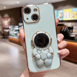 Embrace Stars Electroplating Astronaut Holder Phone Case, For iPhone 16, For iPhone 15 Pro Max, For iPhone 15 Pro, For iPhone 15 Plus, For iPhone 15, For iPhone 14 Plus, For iPhone 14, For iPhone 14 Pro