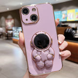 Embrace Stars Electroplating Astronaut Holder Phone Case, For iPhone 14 Pro Max, For iPhone SE 2022 / 7 / 8, For iPhone 13 Pro Max, For iPhone 13 Pro, For  iPhone 13, For  iPhone 13 mini, For iPhone 12, For iPhone 12 Pro Max