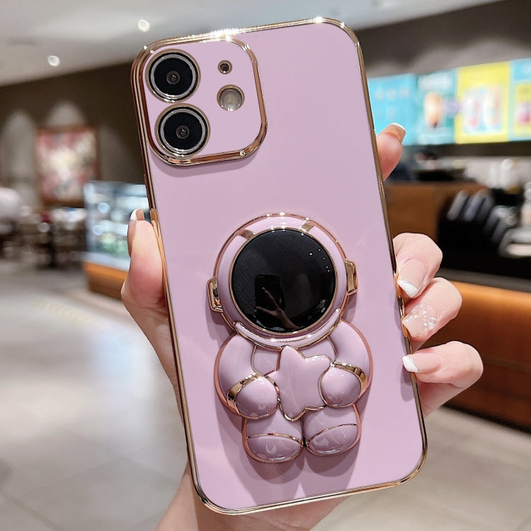 Embrace Stars Electroplating Astronaut Holder Phone Case, For iPhone 12 Pro, For  iPhone 12 mini, For iPhone 11 Pro Max, For iPhone 11, For iPhone 11 Pro, For iPhone X / XS, For iPhone XR, For iPhone XS Max