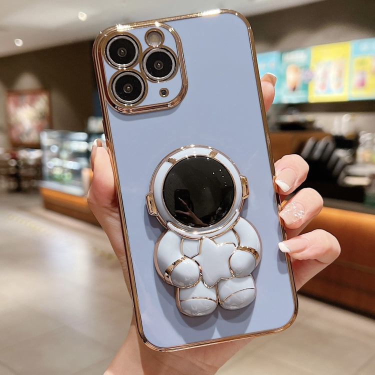 Embrace Stars Electroplating Astronaut Holder Phone Case, For iPhone 12 Pro, For  iPhone 12 mini, For iPhone 11 Pro Max, For iPhone 11, For iPhone 11 Pro, For iPhone X / XS, For iPhone XR, For iPhone XS Max