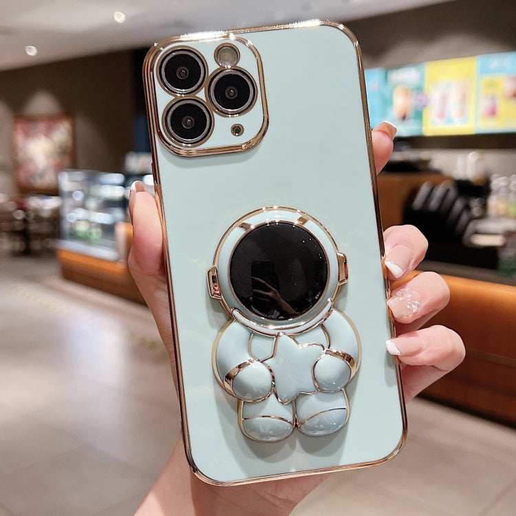 Embrace Stars Electroplating Astronaut Holder Phone Case, For iPhone 12 Pro, For  iPhone 12 mini, For iPhone 11 Pro Max, For iPhone 11, For iPhone 11 Pro, For iPhone X / XS, For iPhone XR, For iPhone XS Max