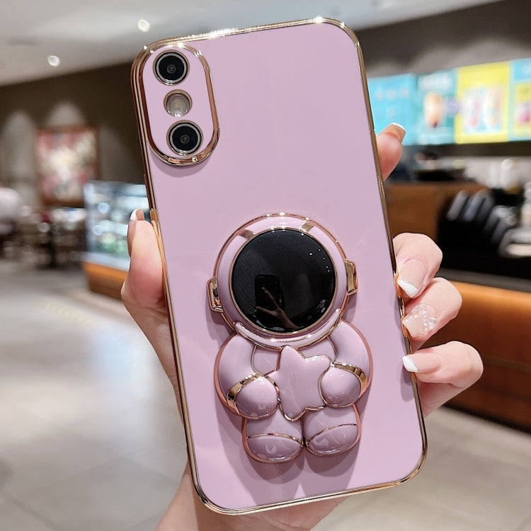 Embrace Stars Electroplating Astronaut Holder Phone Case, For iPhone 12 Pro, For  iPhone 12 mini, For iPhone 11 Pro Max, For iPhone 11, For iPhone 11 Pro, For iPhone X / XS, For iPhone XR, For iPhone XS Max