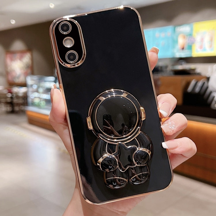 Embrace Stars Electroplating Astronaut Holder Phone Case, For iPhone 12 Pro, For  iPhone 12 mini, For iPhone 11 Pro Max, For iPhone 11, For iPhone 11 Pro, For iPhone X / XS, For iPhone XR, For iPhone XS Max