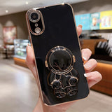 Embrace Stars Electroplating Astronaut Holder Phone Case, For iPhone 12 Pro, For  iPhone 12 mini, For iPhone 11 Pro Max, For iPhone 11, For iPhone 11 Pro, For iPhone X / XS, For iPhone XR, For iPhone XS Max