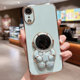 Embrace Stars Electroplating Astronaut Holder Phone Case, For iPhone 12 Pro, For  iPhone 12 mini, For iPhone 11 Pro Max, For iPhone 11, For iPhone 11 Pro, For iPhone X / XS, For iPhone XR, For iPhone XS Max