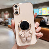 Embrace Stars Electroplating Astronaut Holder Phone Case, For iPhone 12 Pro, For  iPhone 12 mini, For iPhone 11 Pro Max, For iPhone 11, For iPhone 11 Pro, For iPhone X / XS, For iPhone XR, For iPhone XS Max