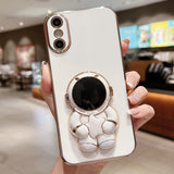 Embrace Stars Electroplating Astronaut Holder Phone Case, For iPhone 12 Pro, For  iPhone 12 mini, For iPhone 11 Pro Max, For iPhone 11, For iPhone 11 Pro, For iPhone X / XS, For iPhone XR, For iPhone XS Max