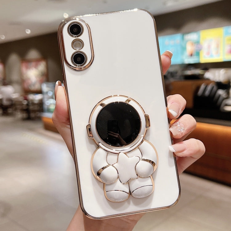 Embrace Stars Electroplating Astronaut Holder Phone Case, For iPhone 12 Pro, For  iPhone 12 mini, For iPhone 11 Pro Max, For iPhone 11, For iPhone 11 Pro, For iPhone X / XS, For iPhone XR, For iPhone XS Max