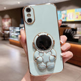Embrace Stars Electroplating Astronaut Holder Phone Case, For iPhone 12 Pro, For  iPhone 12 mini, For iPhone 11 Pro Max, For iPhone 11, For iPhone 11 Pro, For iPhone X / XS, For iPhone XR, For iPhone XS Max