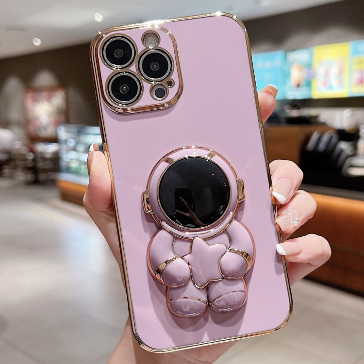 Embrace Stars Electroplating Astronaut Holder Phone Case, For iPhone 12 Pro, For  iPhone 12 mini, For iPhone 11 Pro Max, For iPhone 11, For iPhone 11 Pro, For iPhone X / XS, For iPhone XR, For iPhone XS Max