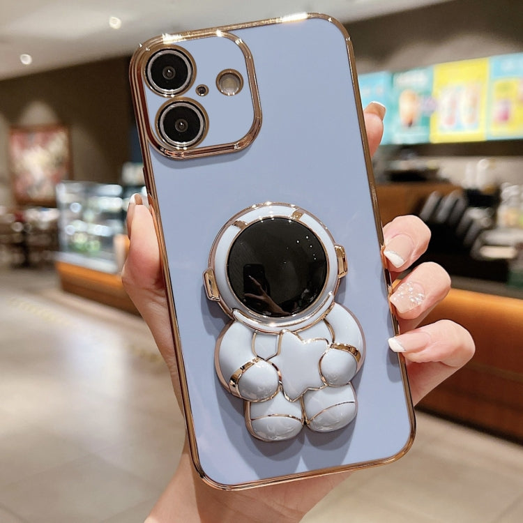 Embrace Stars Electroplating Astronaut Holder Phone Case, For iPhone 17e / 16e, For iPhone 17 Pro Max, For iPhone 17 Pro, For iPhone 17, For iPhone Air, For iPhone 16 Pro Max, For iPhone 16 Pro, For iPhone 16 Plus