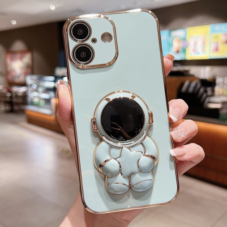 Embrace Stars Electroplating Astronaut Holder Phone Case, For iPhone 17e / 16e, For iPhone 17 Pro Max, For iPhone 17 Pro, For iPhone 17, For iPhone Air, For iPhone 16 Pro Max, For iPhone 16 Pro, For iPhone 16 Plus
