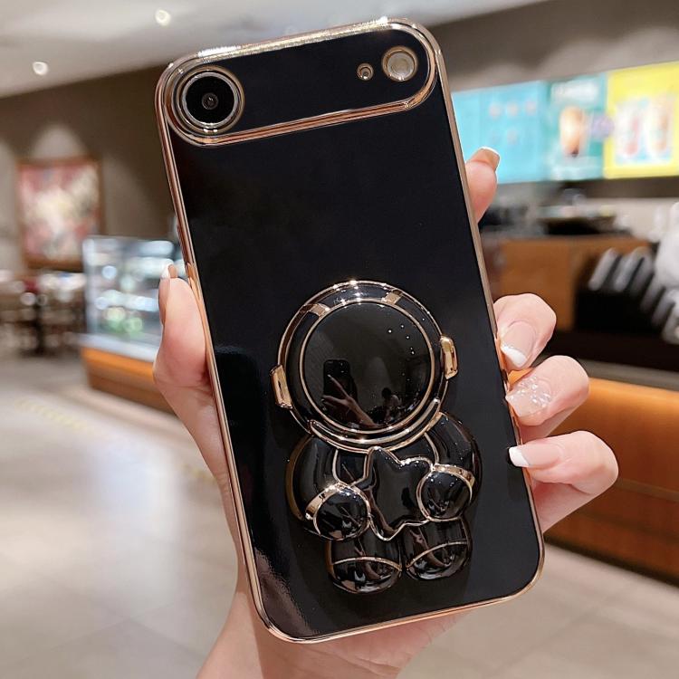 Embrace Stars Electroplating Astronaut Holder Phone Case, For iPhone 17e / 16e, For iPhone 17 Pro Max, For iPhone 17 Pro, For iPhone 17, For iPhone Air, For iPhone 16 Pro Max, For iPhone 16 Pro, For iPhone 16 Plus
