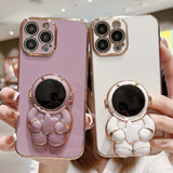 Embrace Stars Electroplating Astronaut Holder Phone Case, For iPhone 7 Plus / 8 Plus